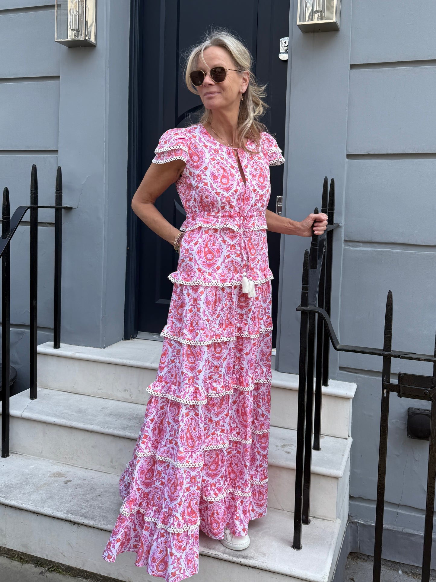 Sabrina - Pink & Orange Paisley