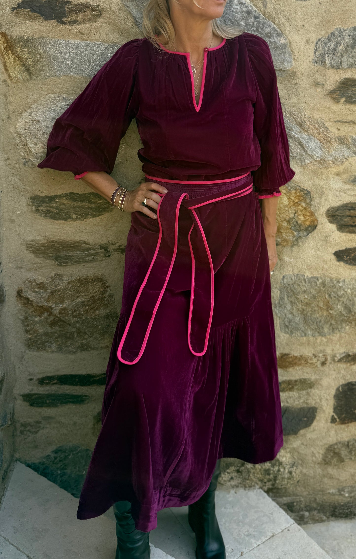 Freya - Burgundy Velvet - shipping mid next week