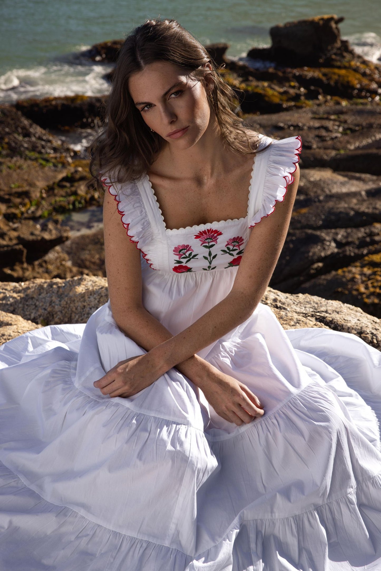 Lexy - White Embroidered Poplin