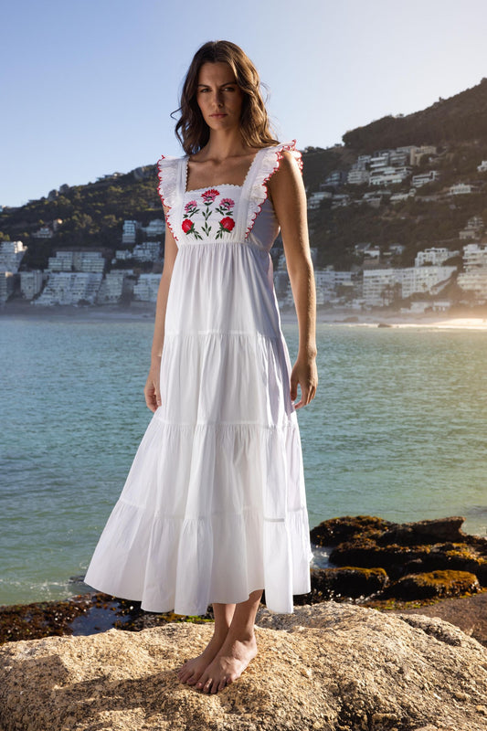 Lexy - White Embroidered Poplin