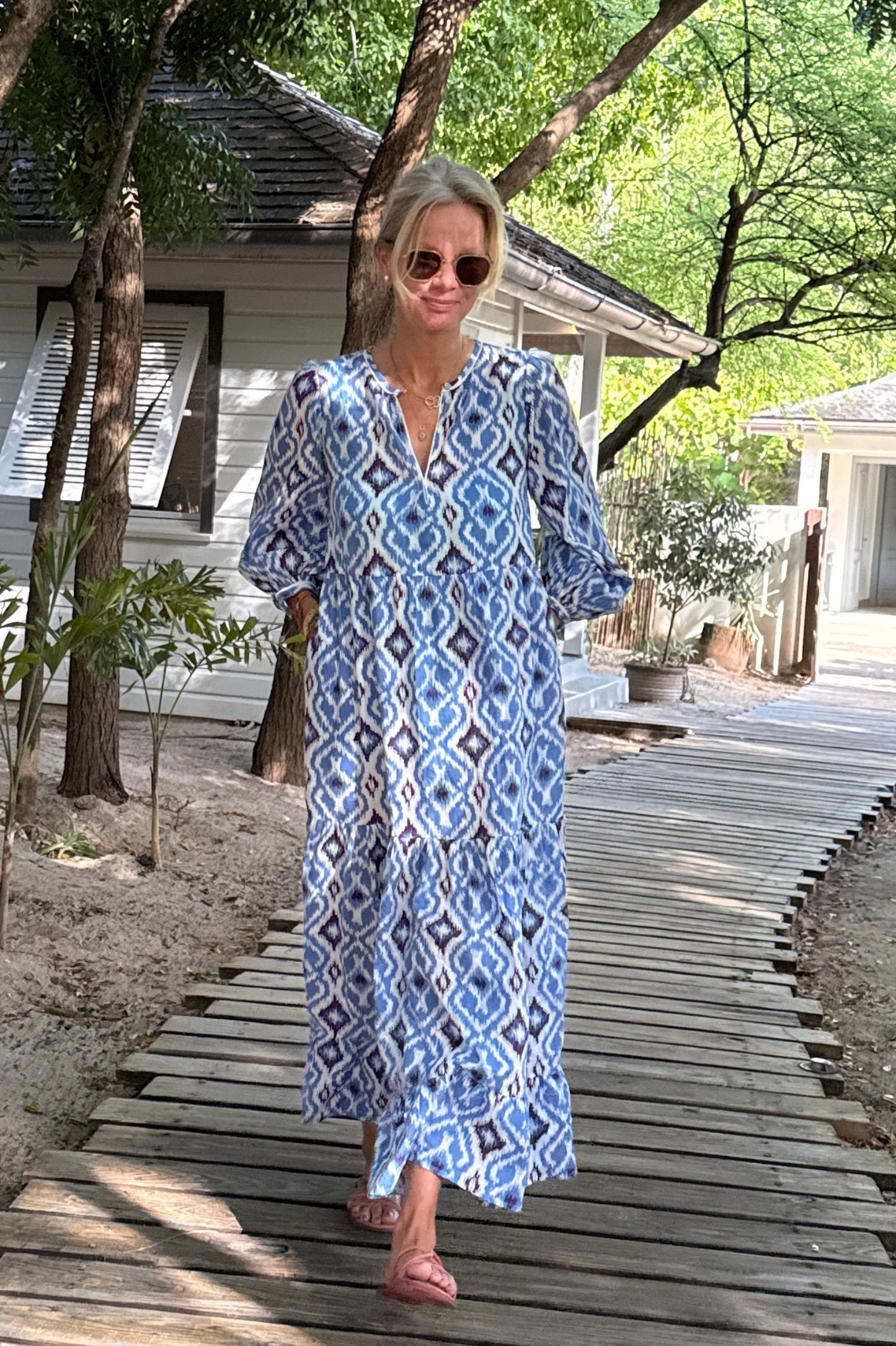 Pippa - Small Blue Ikat