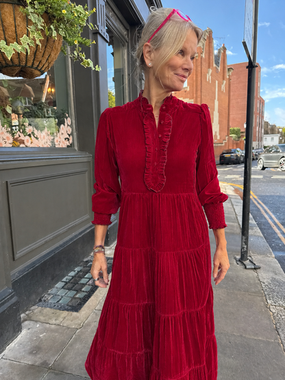 Deborah Dress - Dark Red Velvet