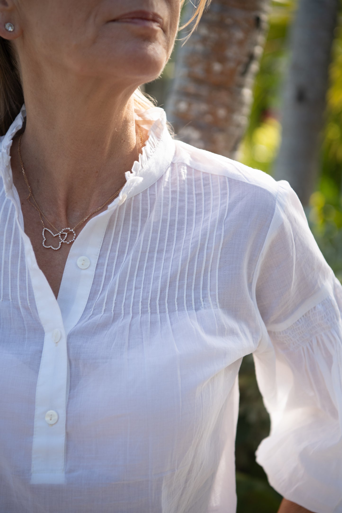 Amy Blouse - White Cotton Voile