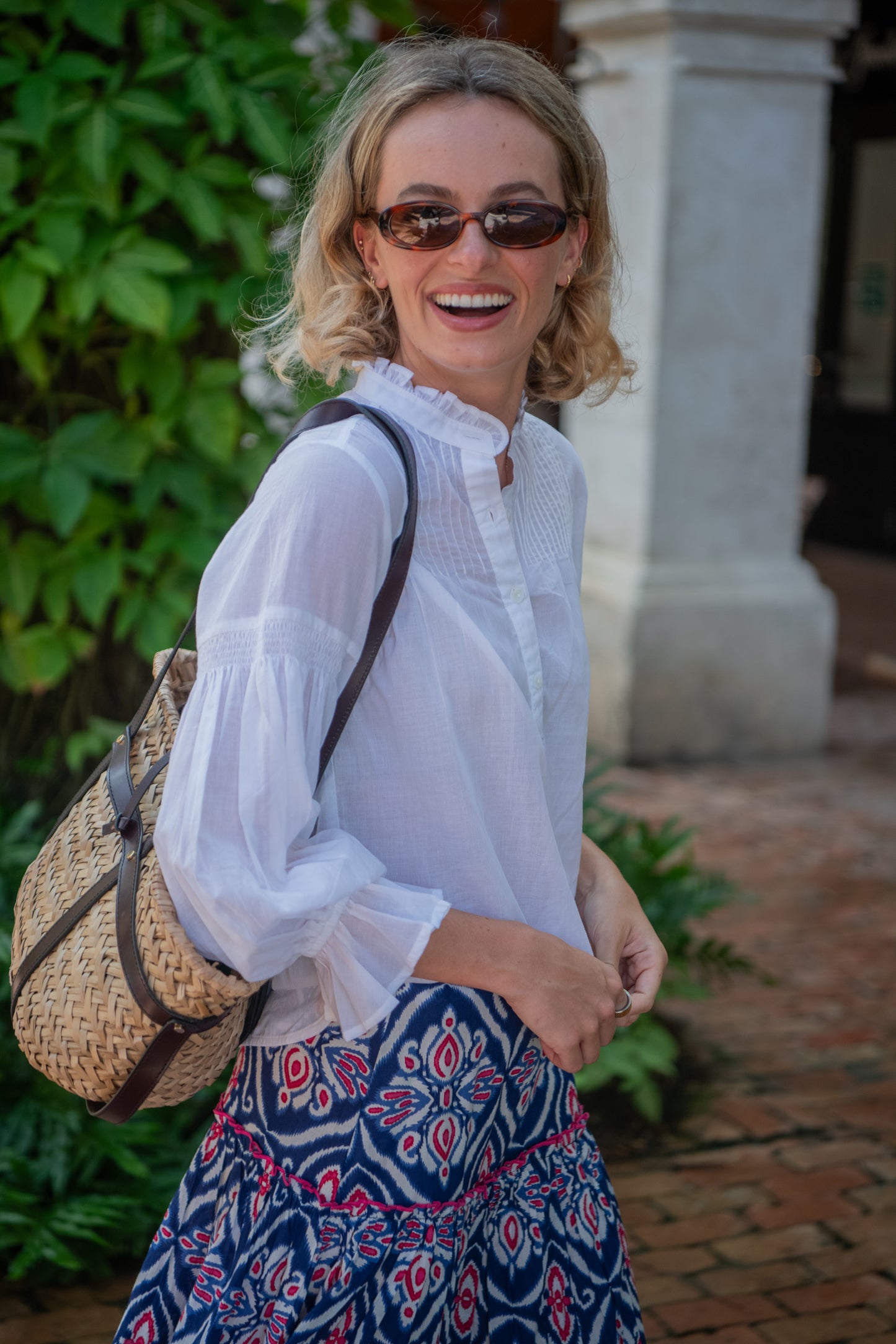 Amy Blouse - White Cotton Voile