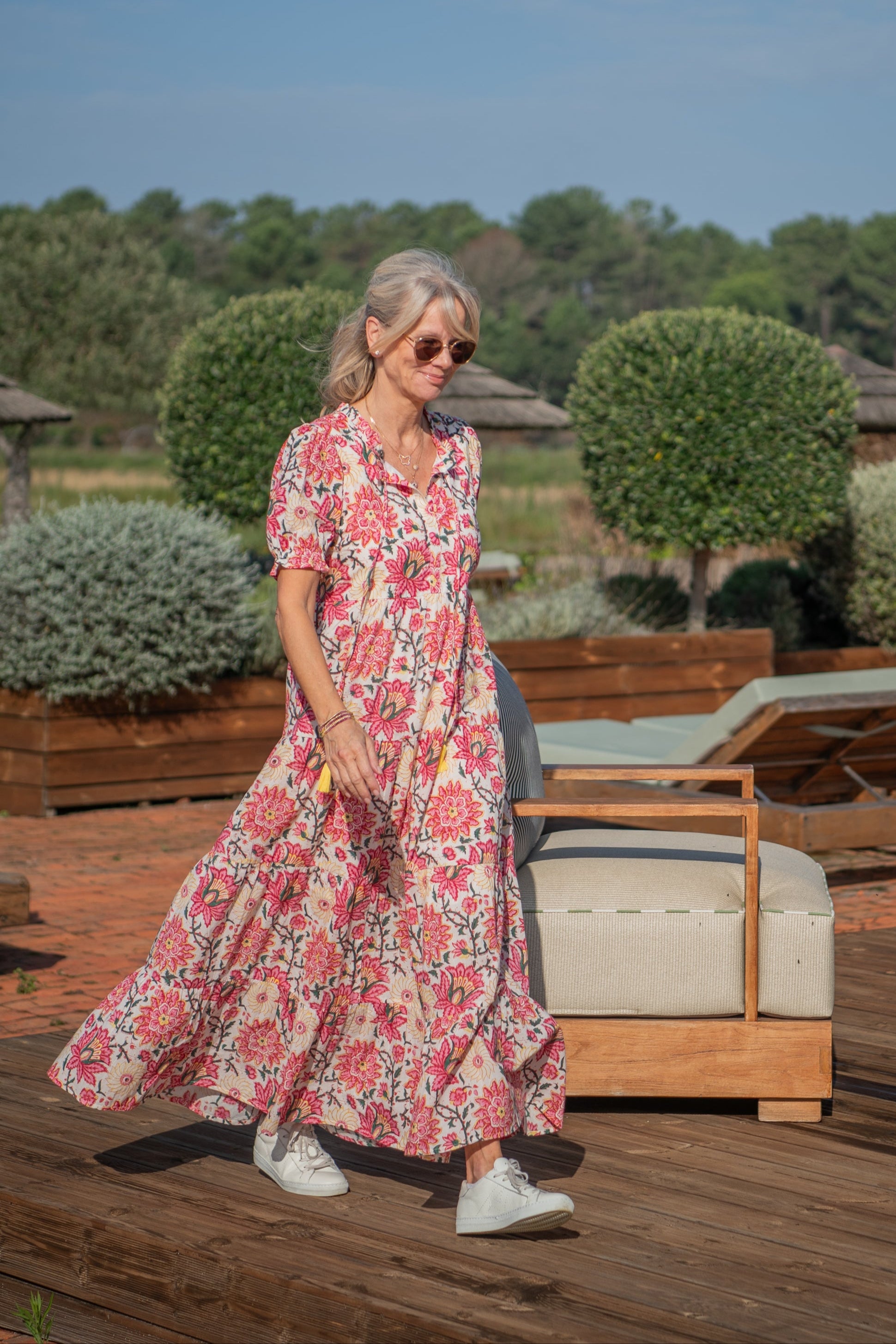 tasha blooming flowy dress Soft florals, delicate details, and effortless elegance. This dress is everything @sunfere_official @sunfere_style , USE CODE: PAOL12 for extra savings. , Dress:, Tasha Floral Strap Corset Maxi