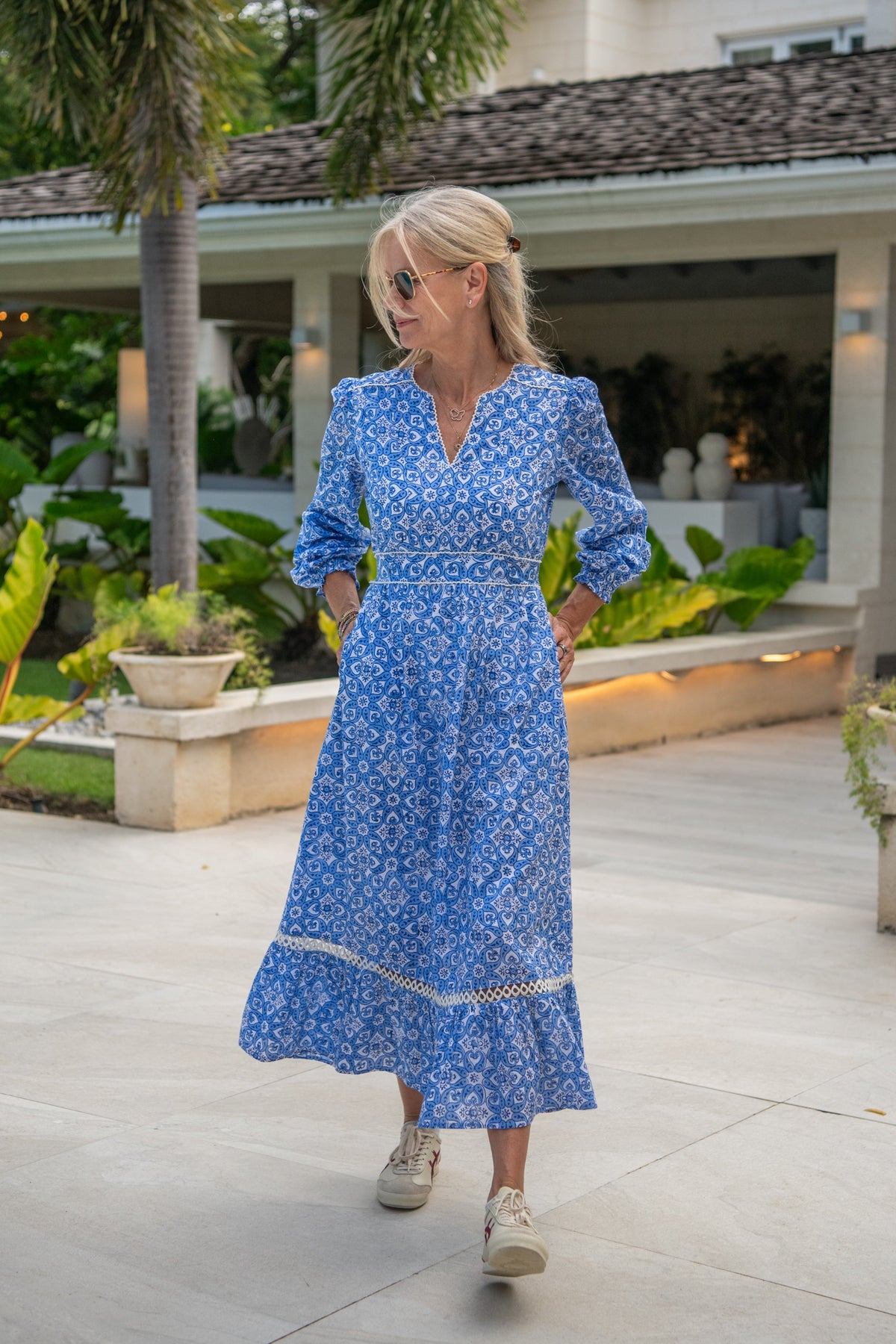 Olivia Dress - Blue Catherine Wheel