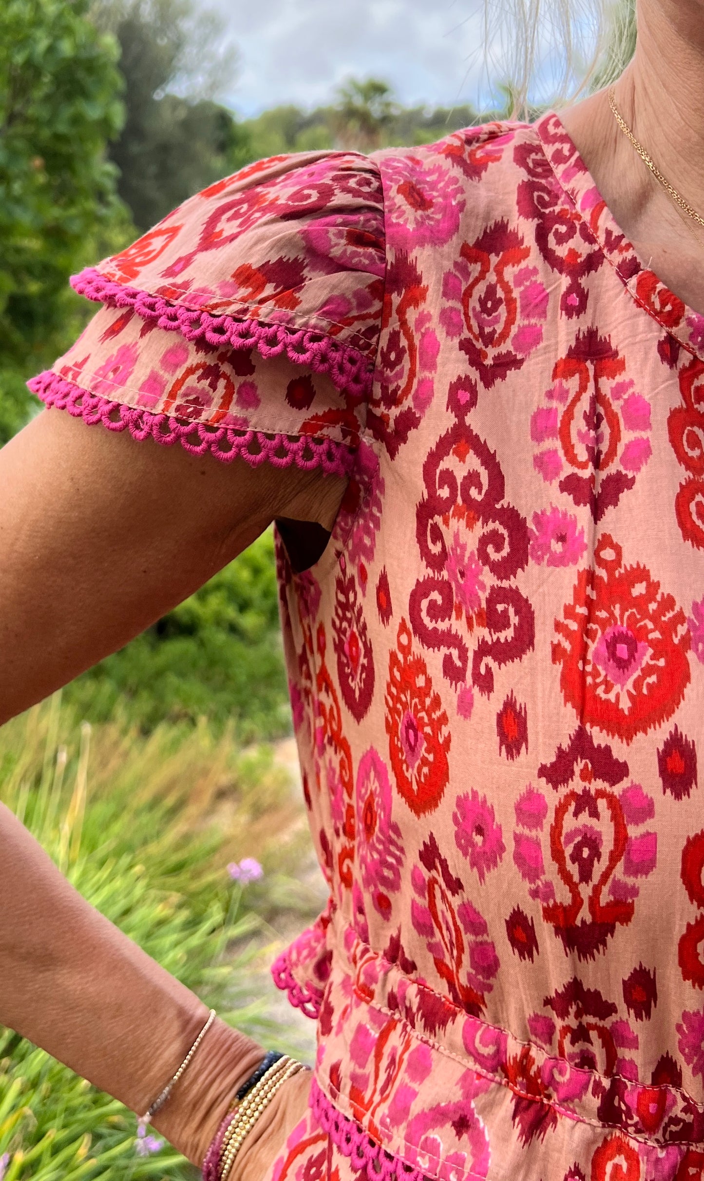 Sabrina - Fuchsia Ikat