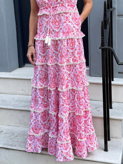 Sabrina - Pink & Orange Paisley