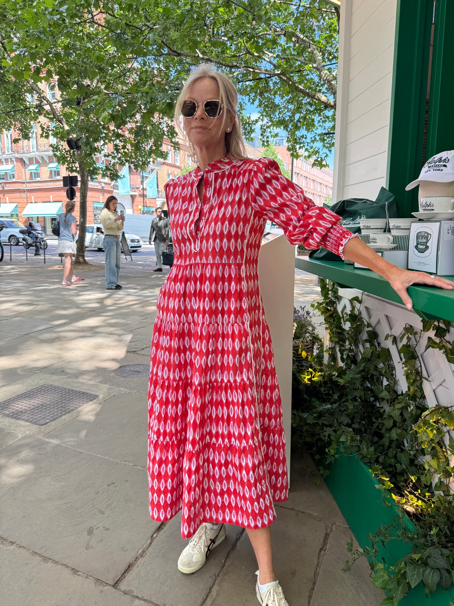Upstanding Collar Deborah - Red Honeycombe