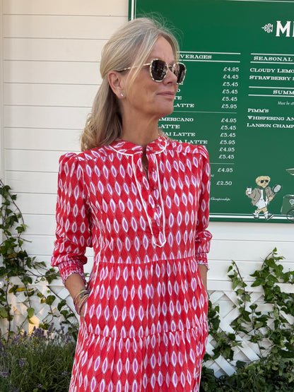 Upstanding Collar Deborah - Red Honeycombe