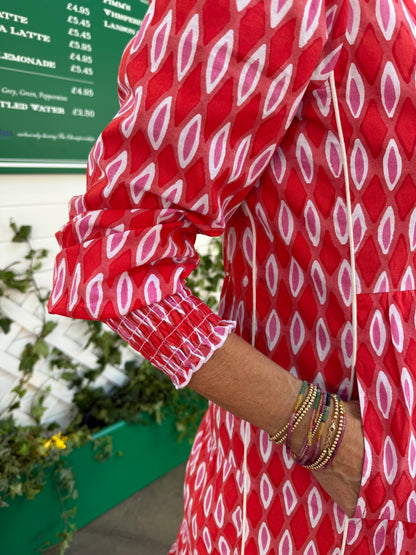 Upstanding Collar Deborah - Red Honeycombe