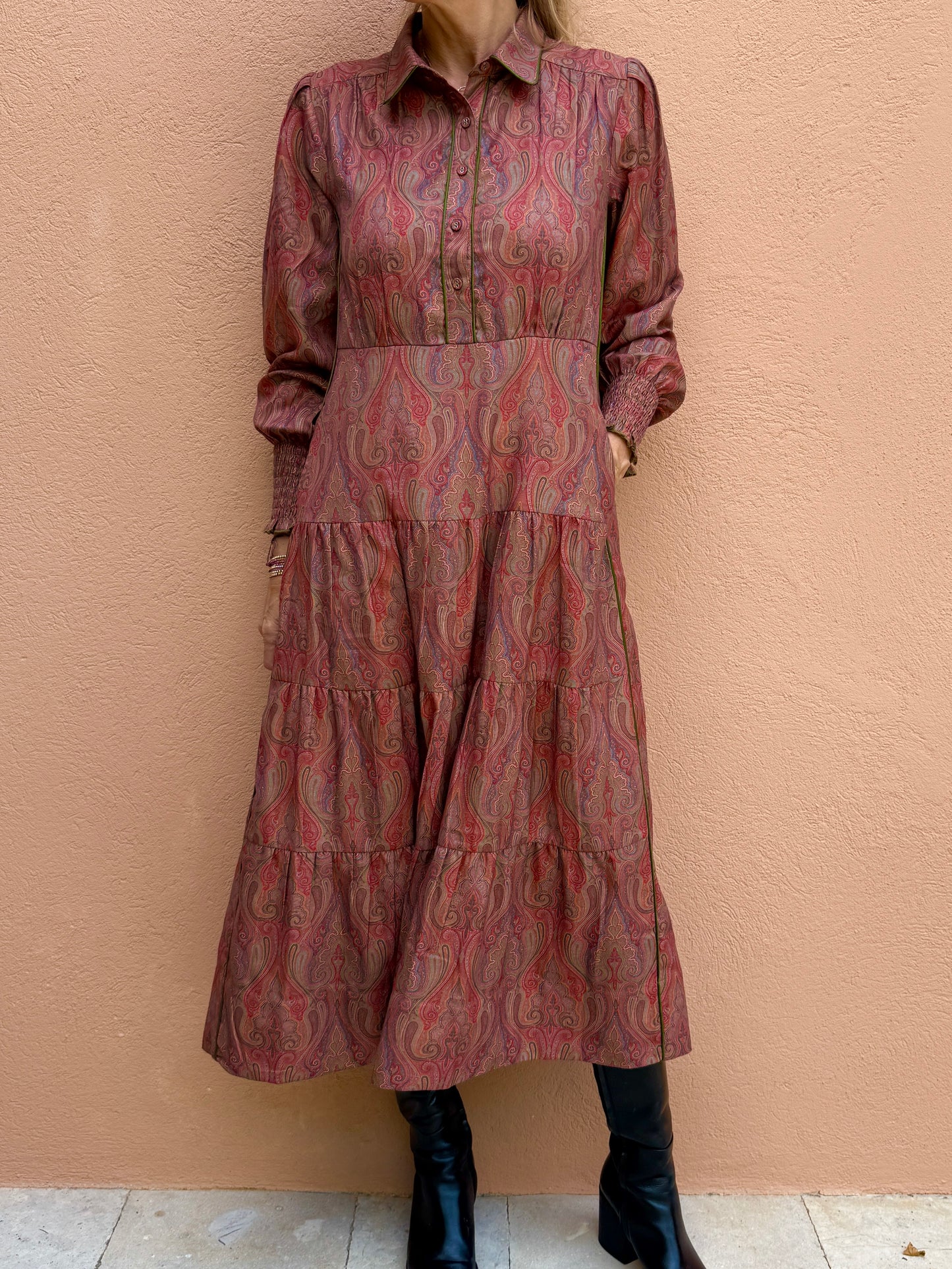 Collared Deborah - Winter Paisley