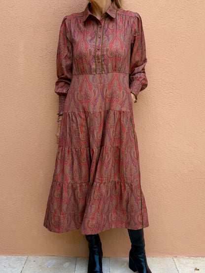 Collared Deborah - Winter Paisley