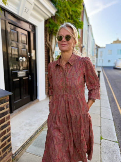 Collared Deborah - Winter Paisley