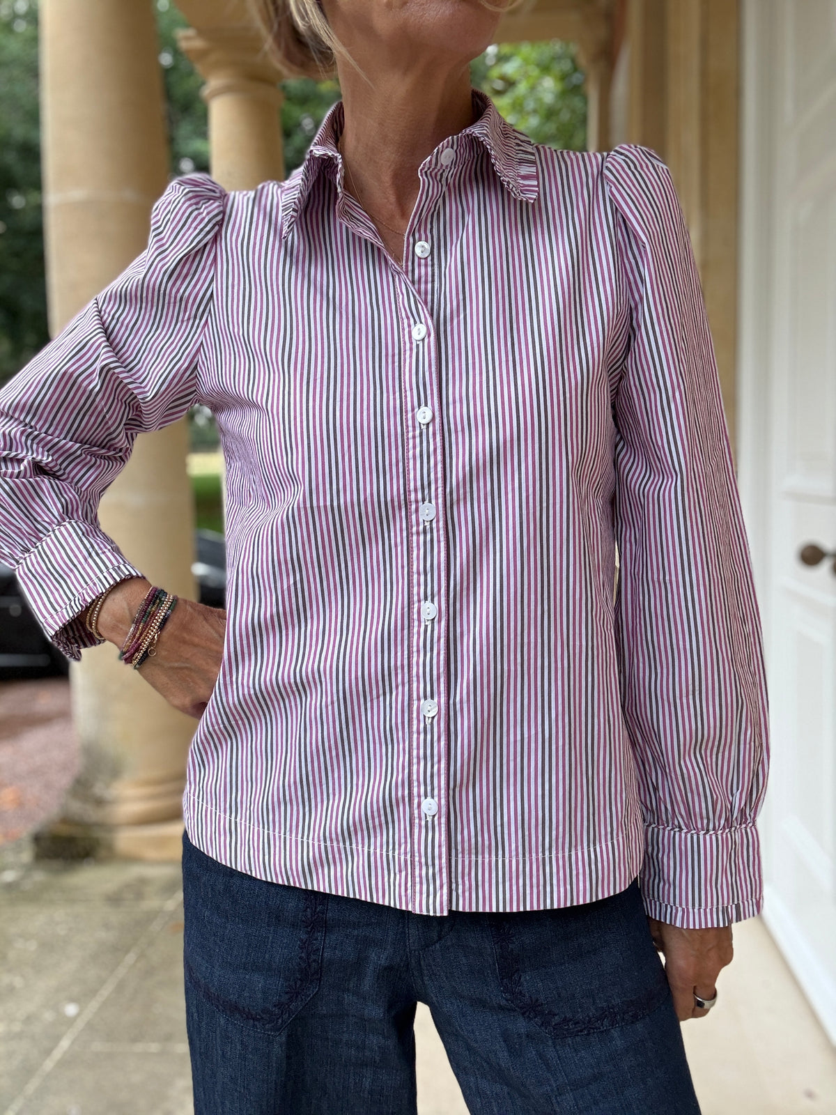 Bella Blouse - Multi Stripe