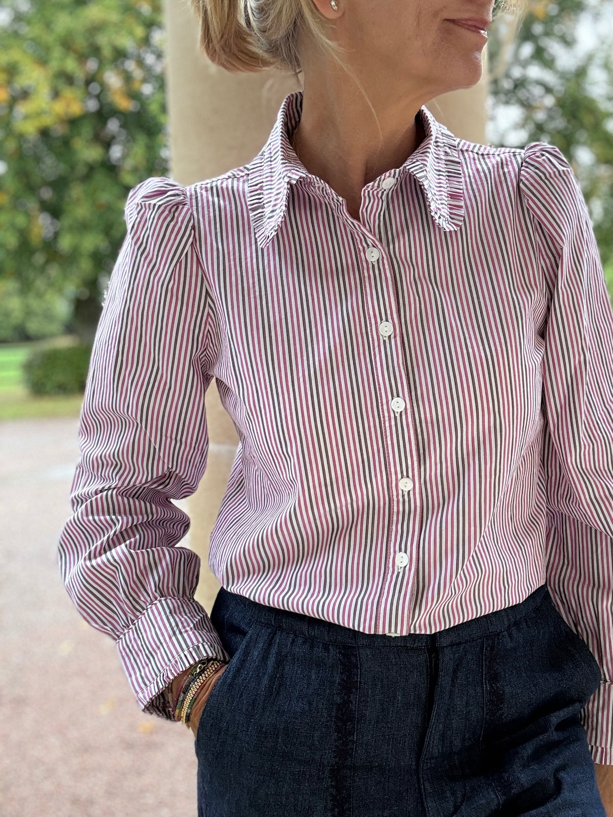 Bella Blouse - Multi Stripe