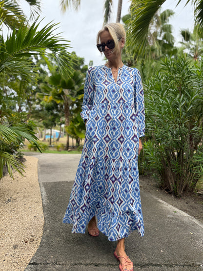 Pippa - Small Blue Ikat