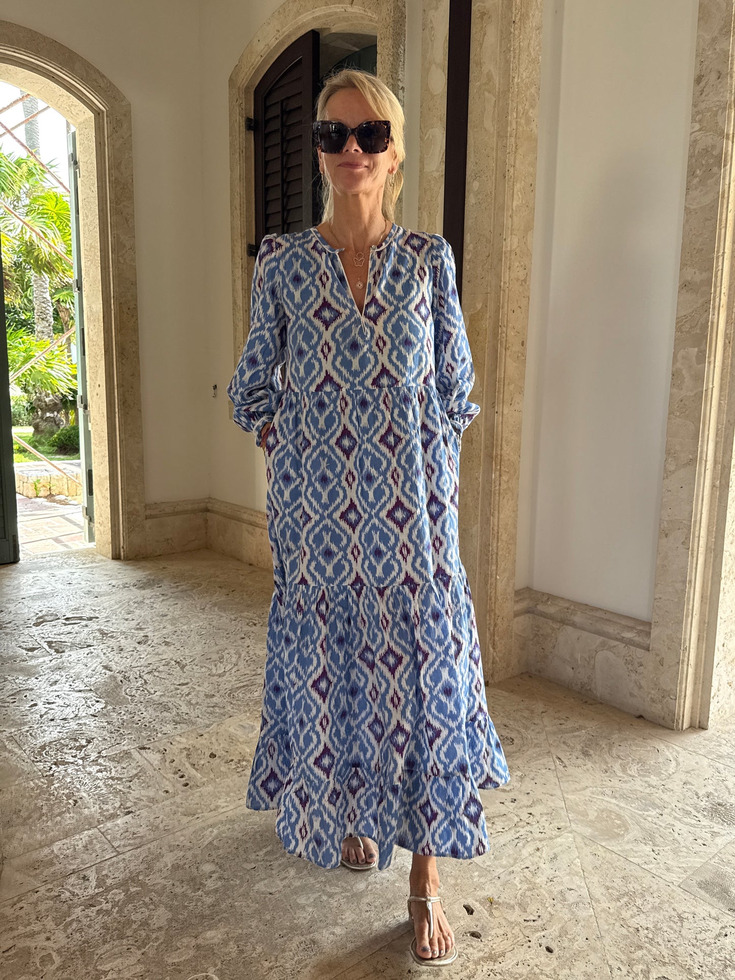 Pippa - Small Blue Ikat