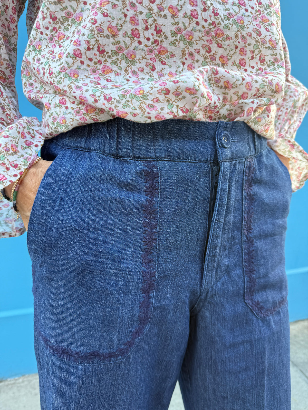 Paige Trousers - Embroidered Denim - WATCH VIDEO BEFORE YOU BUY!!!
