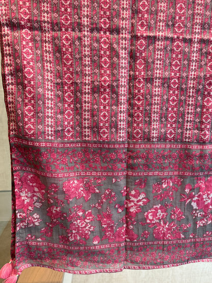 Sarong - Grey and Pink Stripe