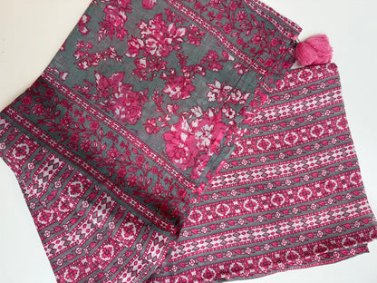 Sarong - Grey and Pink Stripe