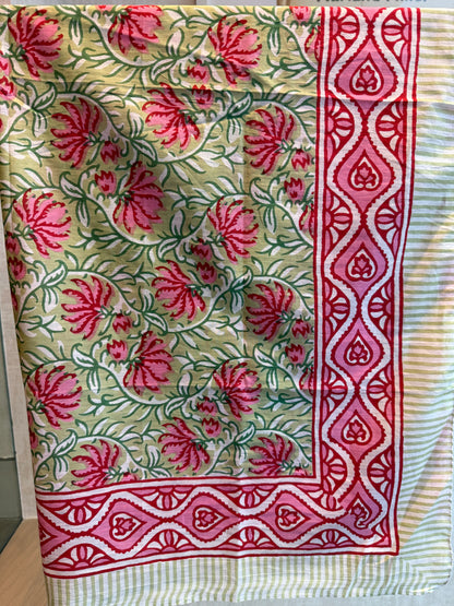 Sarong - Green and Pink Flower