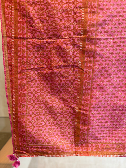 Sarong - Bright Pink and Rust
