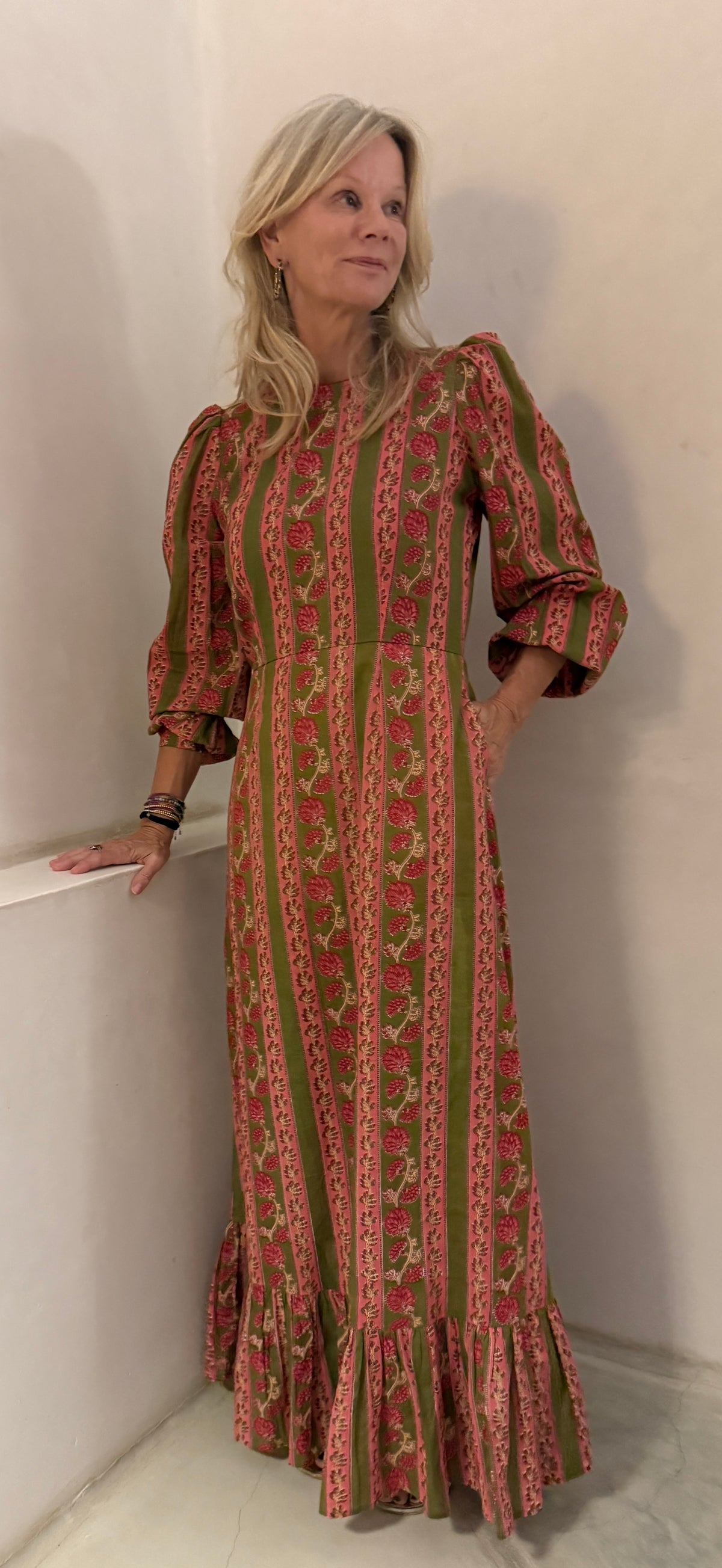 Willow Dress - Pink & Green Stripe