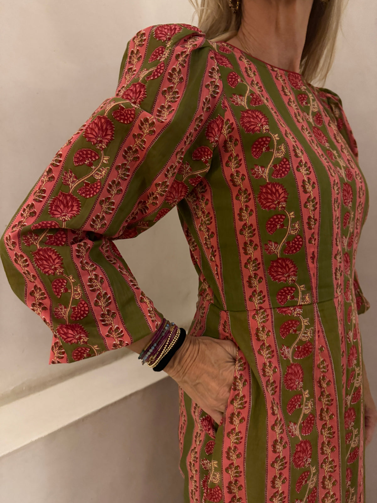 Willow Dress - Pink & Green Stripe