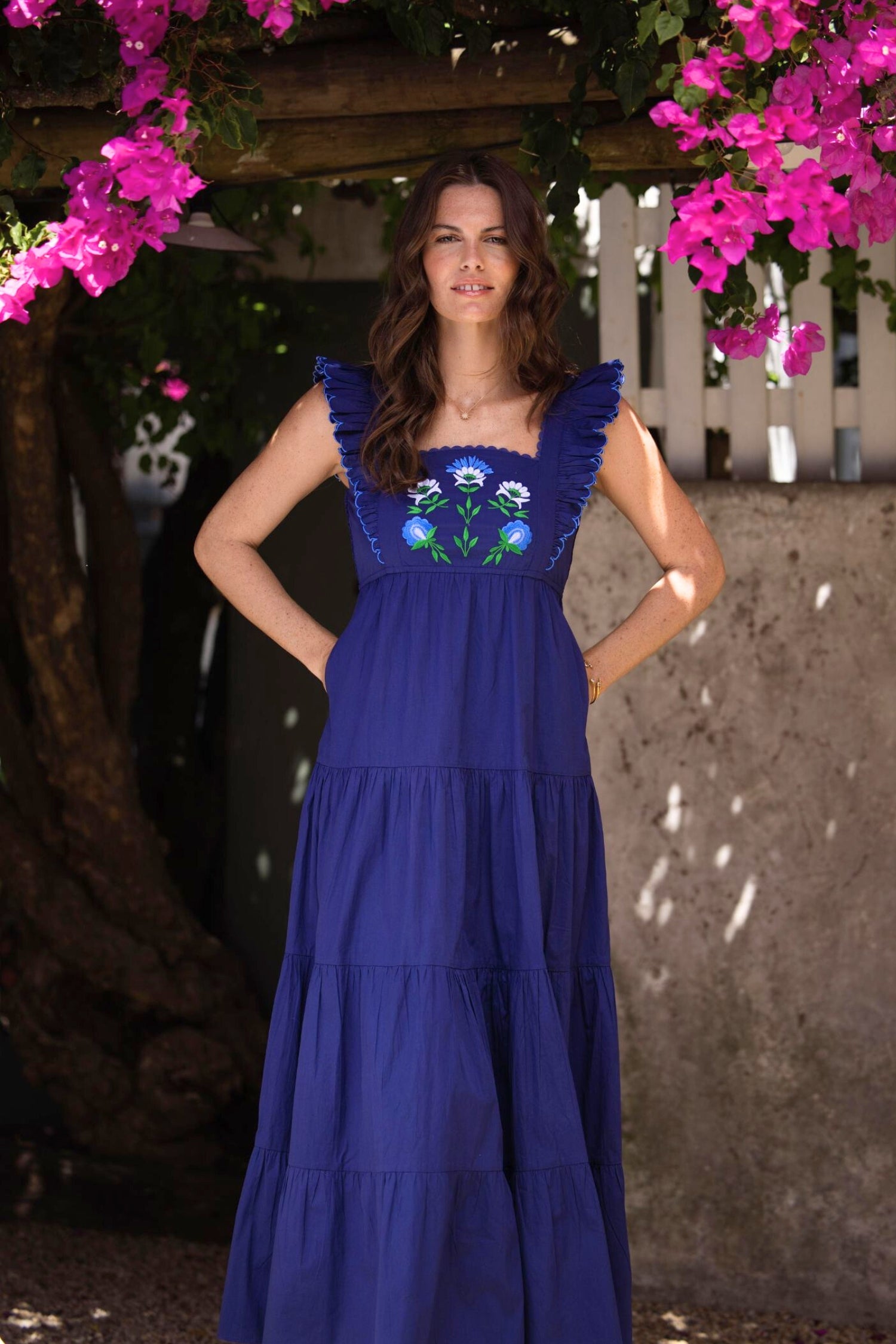 Lexy Dress Embroidered Poplin