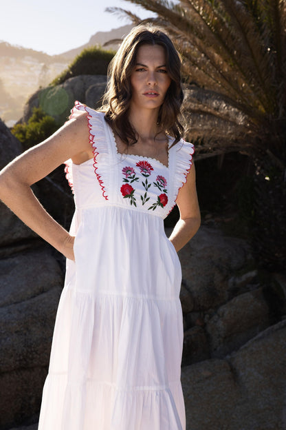 Lexy - White Embroidered Poplin