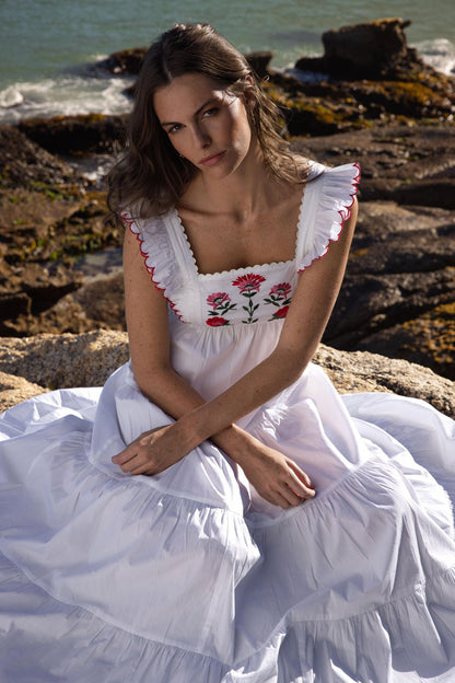 Lexy - White Embroidered Poplin