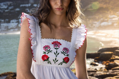 Lexy - White Embroidered Poplin