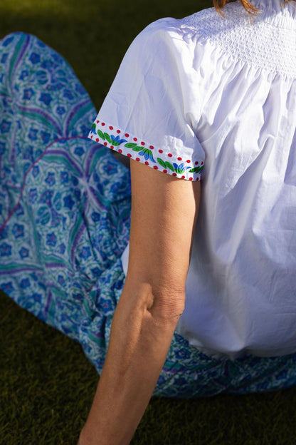 Margot - White Embroidered Poplin