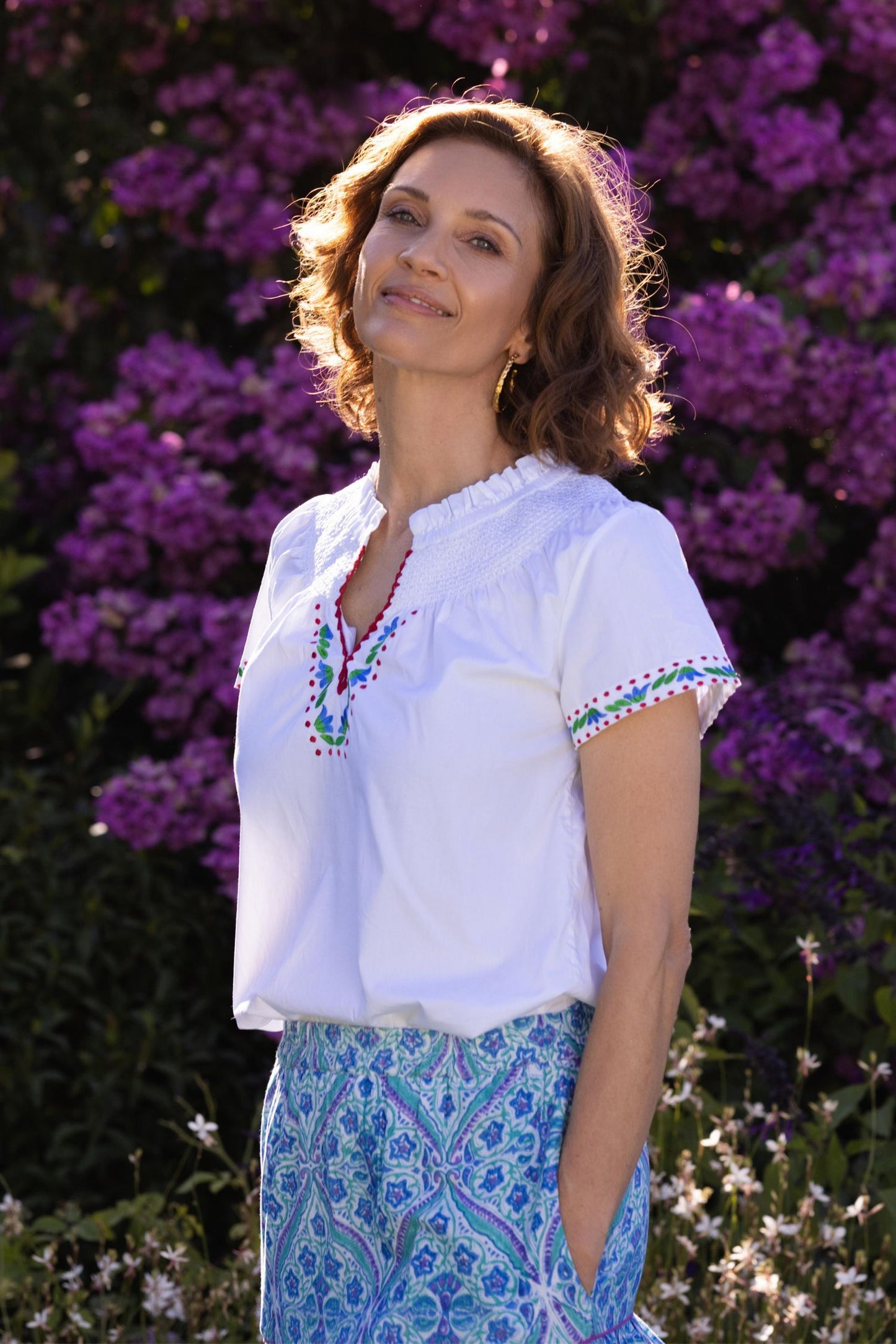 Margot - White Embroidered Poplin