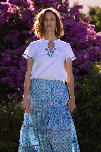 Margot - White Embroidered Poplin