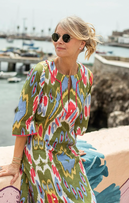 Martine - Green Ikat