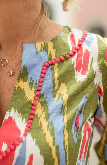 Martine - Green Ikat